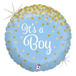 Balão Foil 18" Glitter It's a Boy - Decoração e Artigos para Festas - Aniversarios - A Fabrica dos Sonhos Cake Design e Festas - Santarém, Lisboa, Porto, Cartaxo, Almeirim