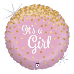 Balão Foil 18" Glitter It's a Girl - Decoração e Artigos para Festas - Aniversarios - A Fabrica dos Sonhos Cake Design e Festas - Santarém, Lisboa, Porto, Cartaxo, Almeirim